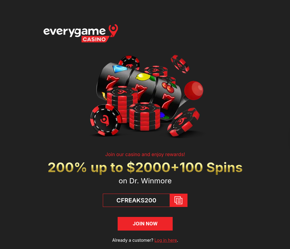Everygame Casino Exclusive Bonus